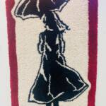 The umbrella lady handmade tufted rug